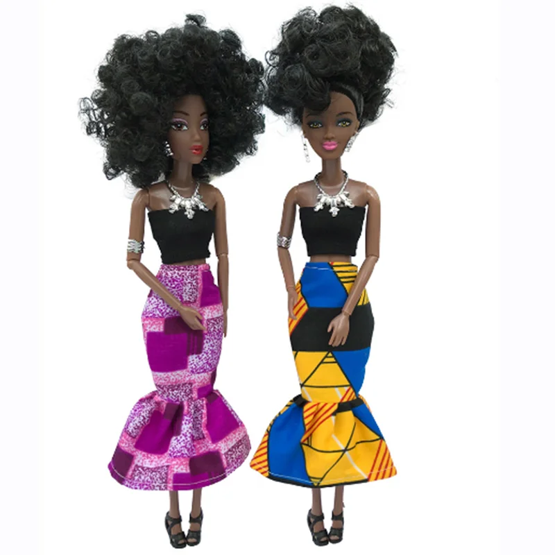 Movable Joints African Black Doll For American Dolls Accessories Nudy Body With Clothes For Barbie Toy Girl Pretend Kid Toy Gift 3