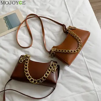 

Exquisite Women Crossbody Bags PU Leather Shoulder Solid Retro Messenger Comfortable Handbag Girls Personal Chain Daily Bags