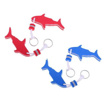 

4pcs Shark Shaped Safety Floating Keychain Key Ring Key Float for Yachting Sailing Swimming Fishing