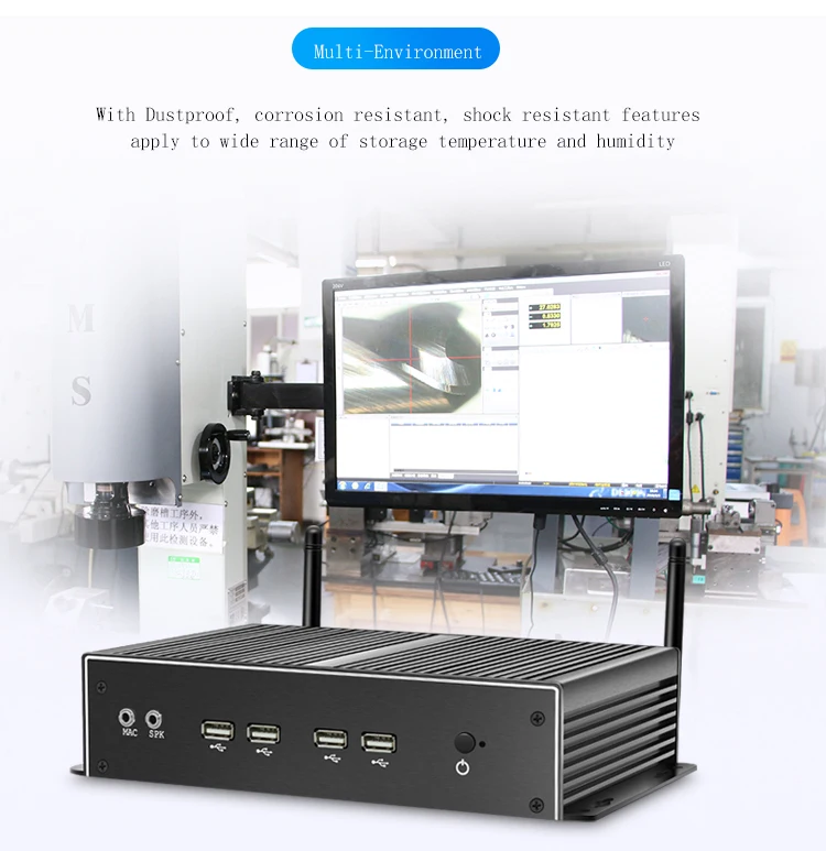 Small Fanless Mini Itx Computer Intel Core i5 4200U Barebone System with Dual Lan Desktops 4K Gamer Pc