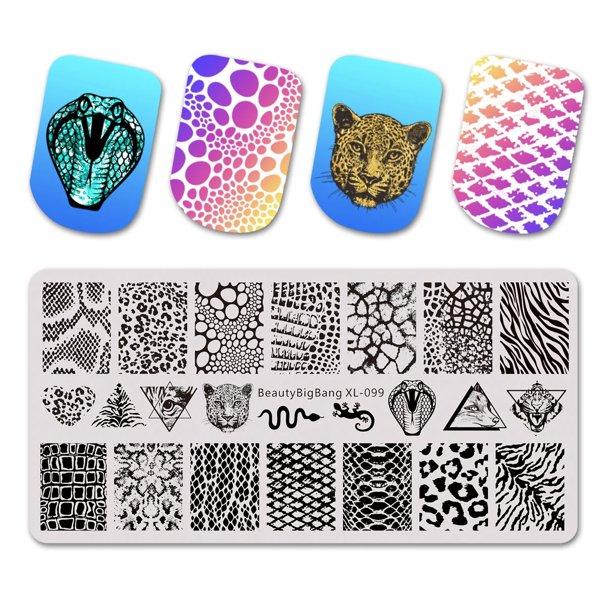 Beautybigbang 6*12 см прямоугольные пластины из нержавеющей стали для стемпинга ногтей