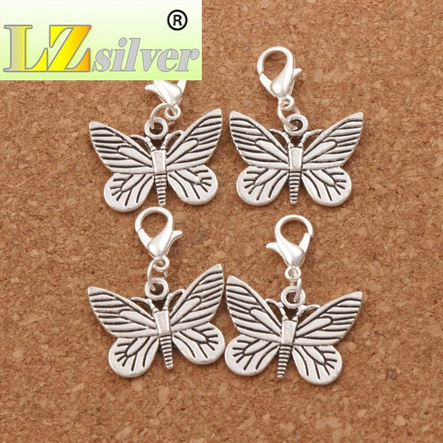 Chiricahua White Neophasia Butterfly Charm Beads 22.5x29.5mm 80pcs Zinc Alloy Bead C1127