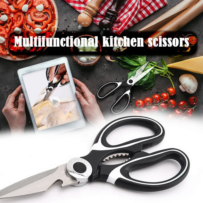 

1PC Kitchen Scissors Stainless Steel Food Shears for Meat Vegetables Herb Chicken Scissors Multifunctional Kitchen Tool