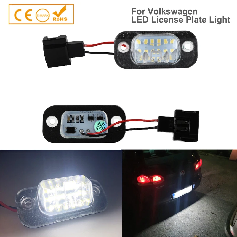 2pcs Carstyling Led License Plate Lights For Vw Polo Classic Sedan