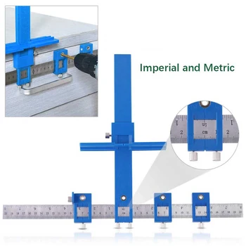

Furniture Adjustable Drilling Dowelling Hole Saw Locator Woodworking Joinery Hand Tool Multi-function Drill Punch Locator