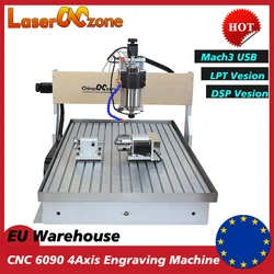 2200w cnc 6090 4 eixos cnc máquina de gravura do roteador mach3 usb 2200w fresadora de perfuração gravador para trabalhar madeira metal