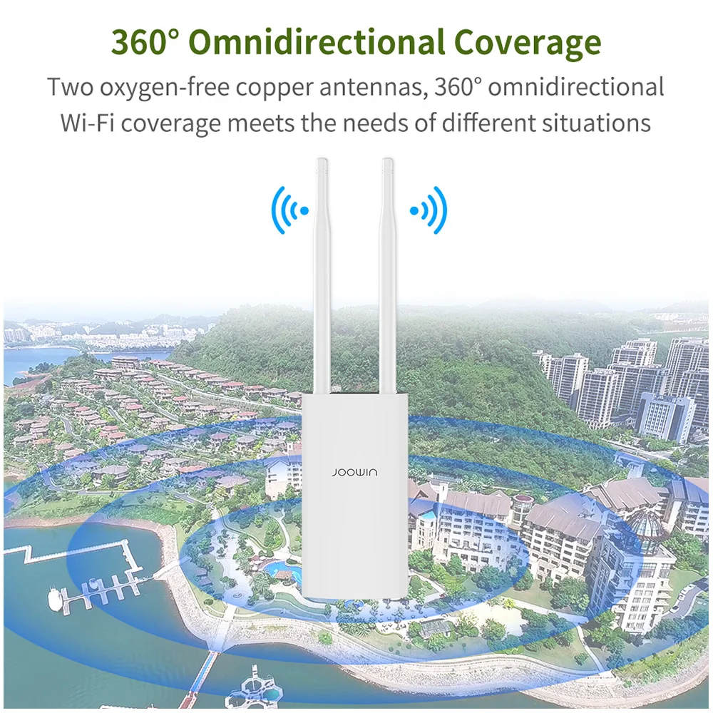 Ponto de Acesso ao ar Repetidor sem Fio de Alta Potência com Porta 100 + Usuário Wifi Livre Alimentado ap Ethernet 5dbi Antena Suporte 1200mbps Poe 13 de alta potência com porta ethernet 5dbi antena suporte 100 + usuário