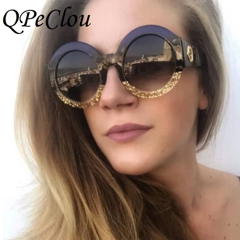 QPeClou брендовые Круглые Солнцезащитные очки для женщин, Мода, хит, 3 цвета, солнцезащитные очки, женские градиентные очки, De Sol, женские солнцезащитные очки