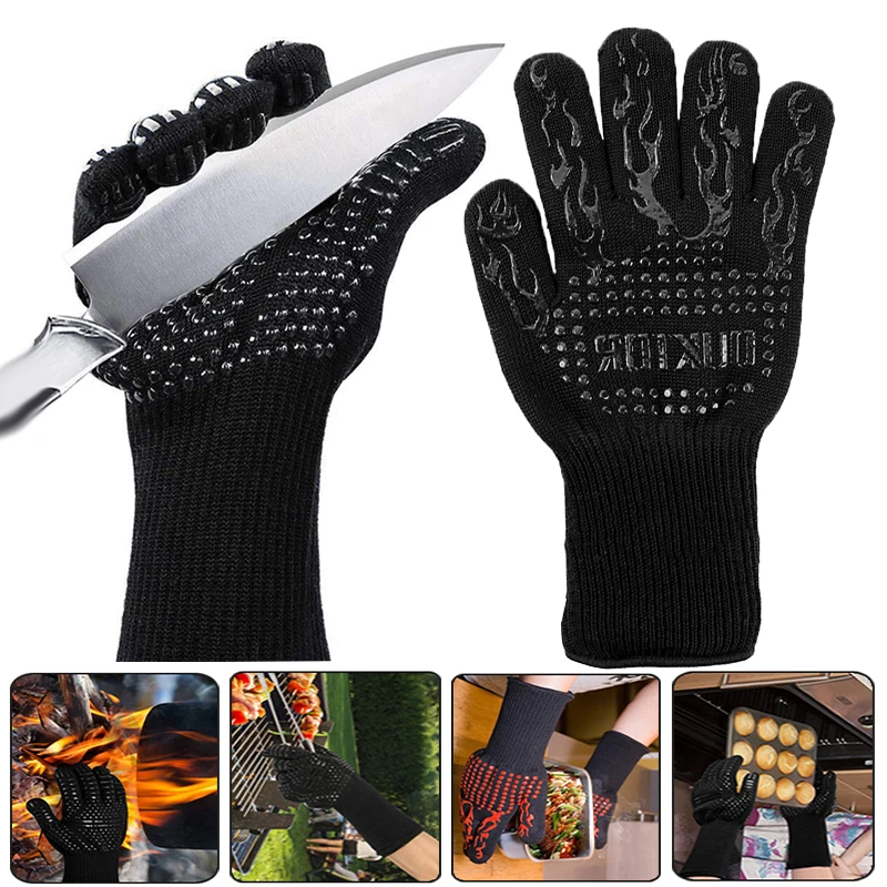 

BBQ Oven Gloves Heat Resistant Premium Insulated Gloves Barbecue Grill Cooking Kitchen Mitts Hand Protect Gloves BBQ Accessories