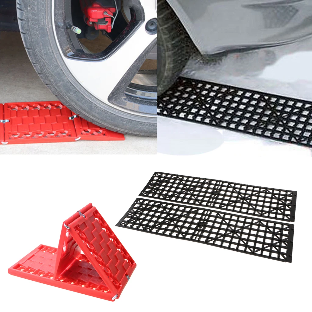 Pack of 4pcs Emergency Tire Traction Mats Car Antiskid Pads Sand Mud Snow Track Tire Ladder