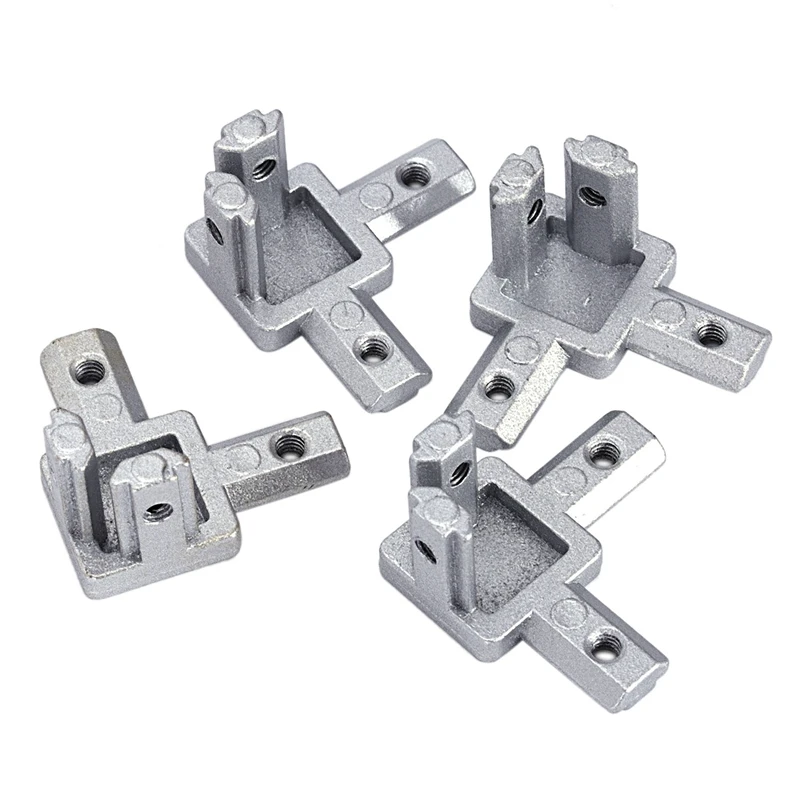 

3-Way End Corner Bracket Connector for T slot Aluminum Extrusion Profile 2020 series (Pack of 4, with screws)