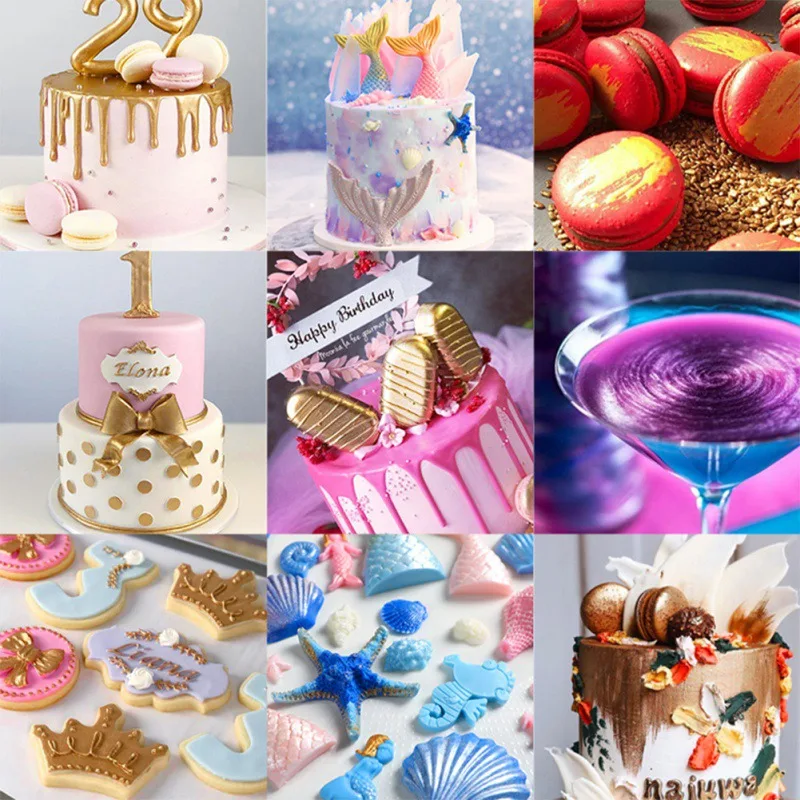 Handmade Cake Baking Decoration Edible Glitter Food Cake Decoration DIY Gold Powder Silver Powder 5g Cake Decorations