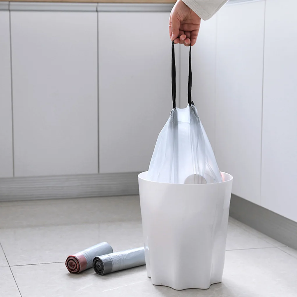 30 шт/рулон кухонные мешки для мусора на шнурке одноразовые ручные пластиковые мусорные корзины мешок для мусора