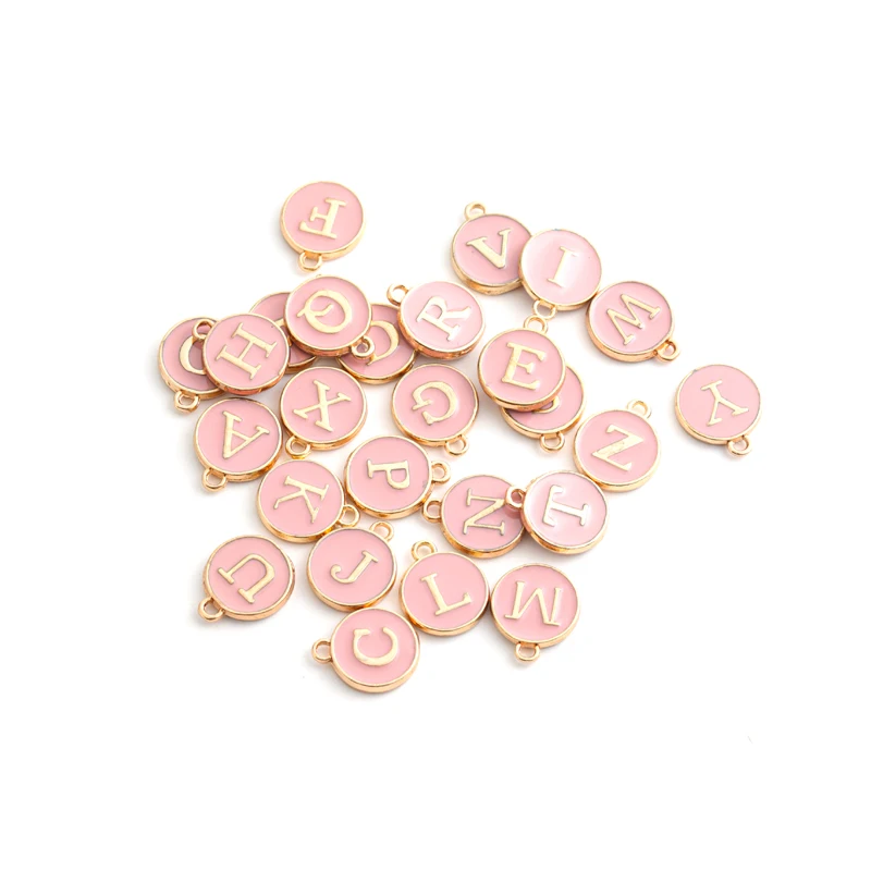 New 12*14mm A-Z Letter Charms Enamel Charms Alphabet Initial Letter Handmade Pendant For Diy Bracelet Jewelry Making Wholesale