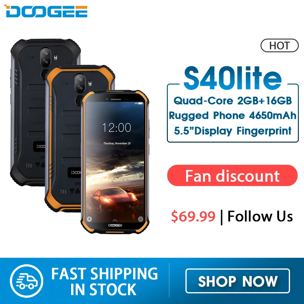 DOOGEE S40 Lite смартфон с 5 дюймовым дисплеем четырёхъядерным процессором ОЗУ 2 Гб ПЗУ 16