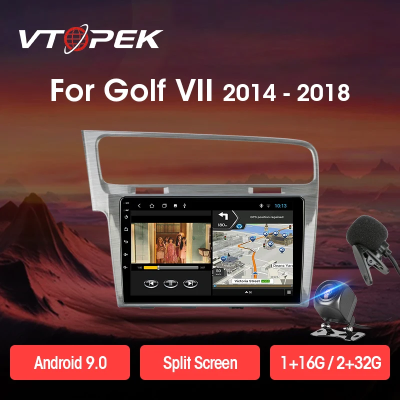 

Vtopek 10 inch Android 9.0 Car Multimedia Video Players GPS Navigation for VW Volkswagen Golf 7 VII 2014-2018 Head Unit 2 Din