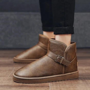 

Winter shoes men's winter boots tide shoes cotton shoes high help plus velvet warm high shoes leather men's casual shoes