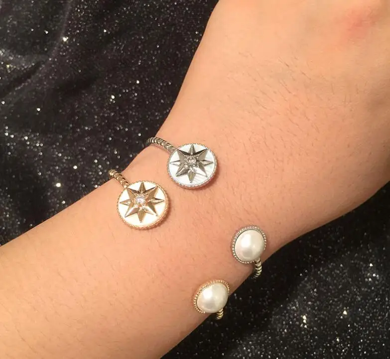 Fashion anise star disc open bracelet rhinestone creative temperament chic accessories