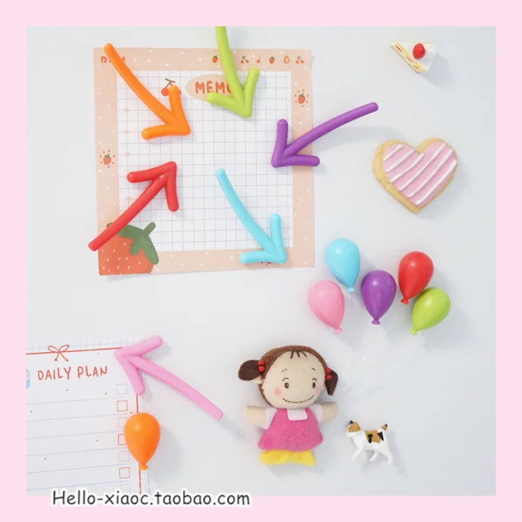 

6pcs/set Creative cute balloon arrow refrigerator paster magnetic stickers home decor
