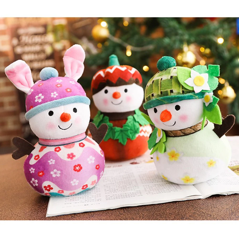 1PCS Christmas Snowman Doll Snowman Plush Doll Snowman Ornament Christmas Decoration Snowman Plush Doll Girl Christmas Gift