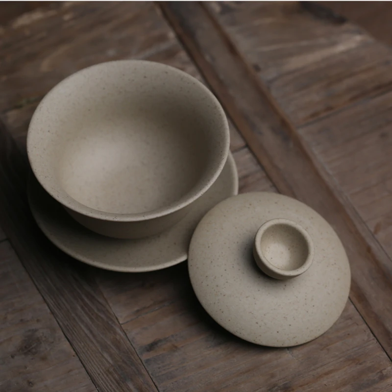 Mini 100ml Gaiwan For Tea Solid Pottery Tureen With Lid Teaware Travel Kung Fu Tea Set Chinese Cup Bowls Chawan