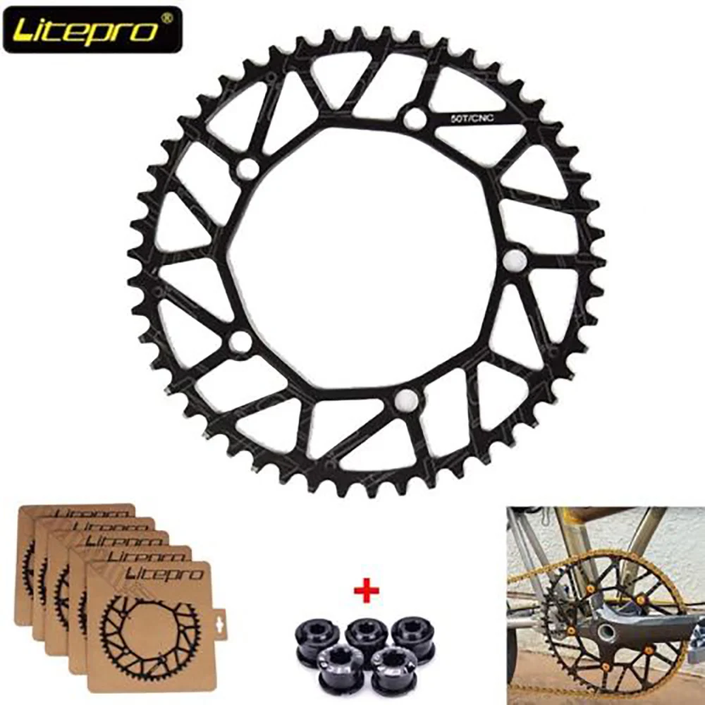 Litepro 130bcd 50-58T Hollow Chainring Folding//Road Bike Narrow Wide Chainwheel