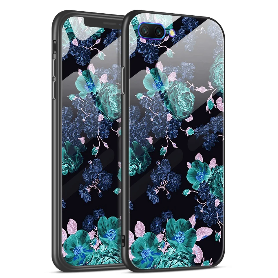 W160 Для huawei Honor 10/10 Lite звездный узор Роскошный чехол из закаленного стекла для Honor 10lite полный защитный противоударный жесткий чехол - Цвет: W160