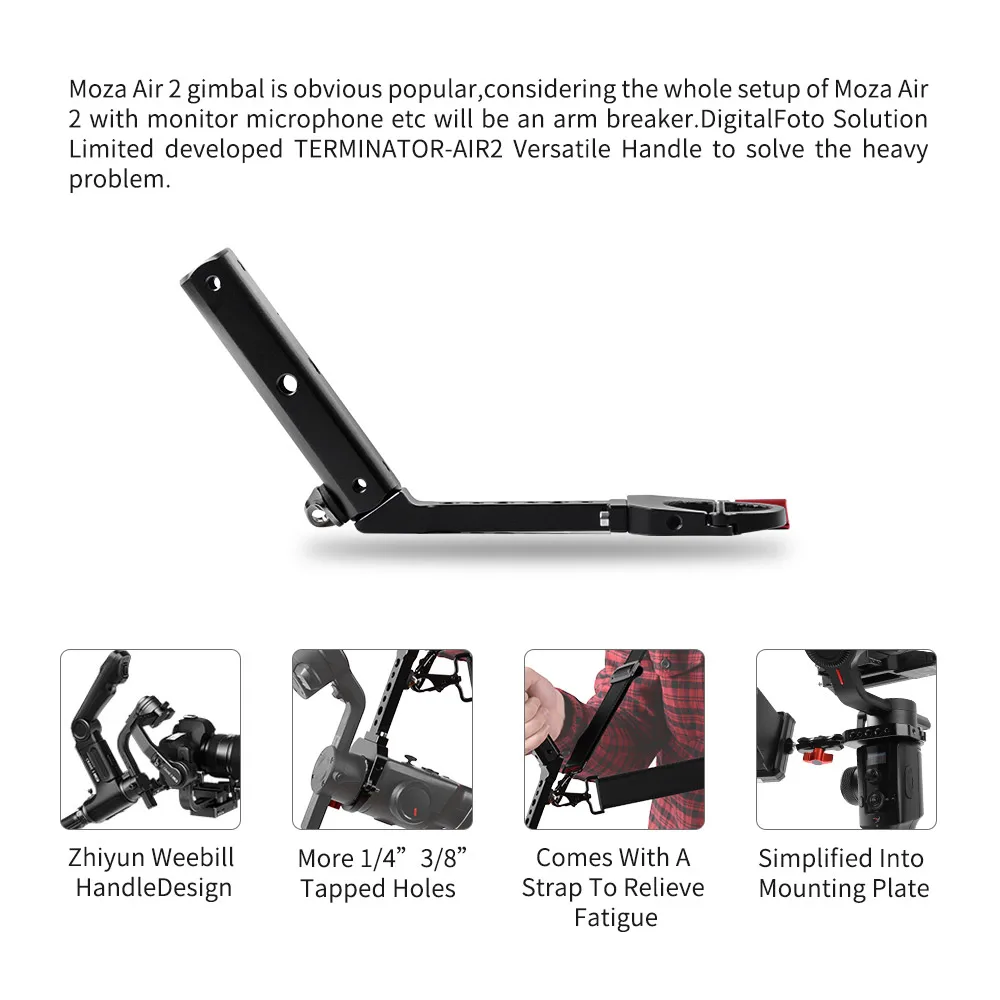 DF DIGITALFOTO TERMINATOR-AIR2 универсальная ручка с ручным ремнем для Moza Air 2 для Zhiyun Crane 2 Gimbal