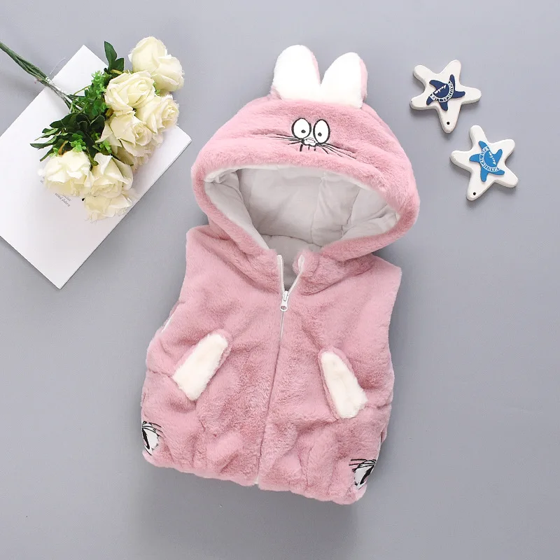 

Winter Newborn Thicken Warm Coat Baby Girl Boy Clothes Vests For 12Months-6Years Girls Rabbit Hoodie Kids Jackets Baby Clothes