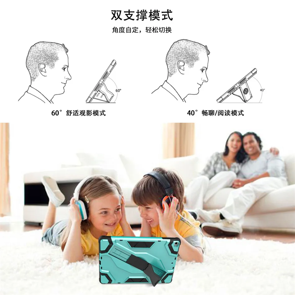 Чехол для нового iPad 9,7 /5th/6th Gen Funda Tablet Back жесткий армированный чехол TPU+ сверхмощный гибридный прочный Чехол в KickStand