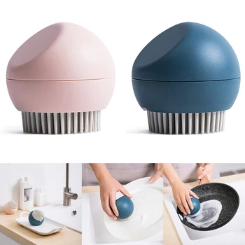

ABS Silicone Ball Shape Cleaning Brush Dish Washing Tool Household Kitchen Accessories For Bowl Plate Pot Pan Kitchen Gadget