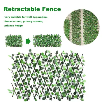 

Artificial Plant Fence Retractable Expanding Trellis Fence UV Protected Privacy Screen for Garden Backyard Home Decor