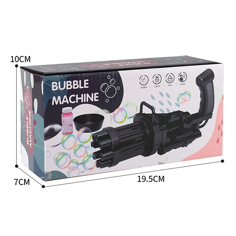 Kids Toy Automatic Bubble Gun Toy Baby Bath Toy Gun Gatling Bubble Machine 2 in 1 Electric Bubble Machine For Children Gift Toys - Image 6