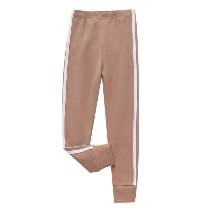 Осенние штаны для новорожденных девочек, хлопковые леггинсы, эластичная резинка на талии, полосатый принт, низ для малышей