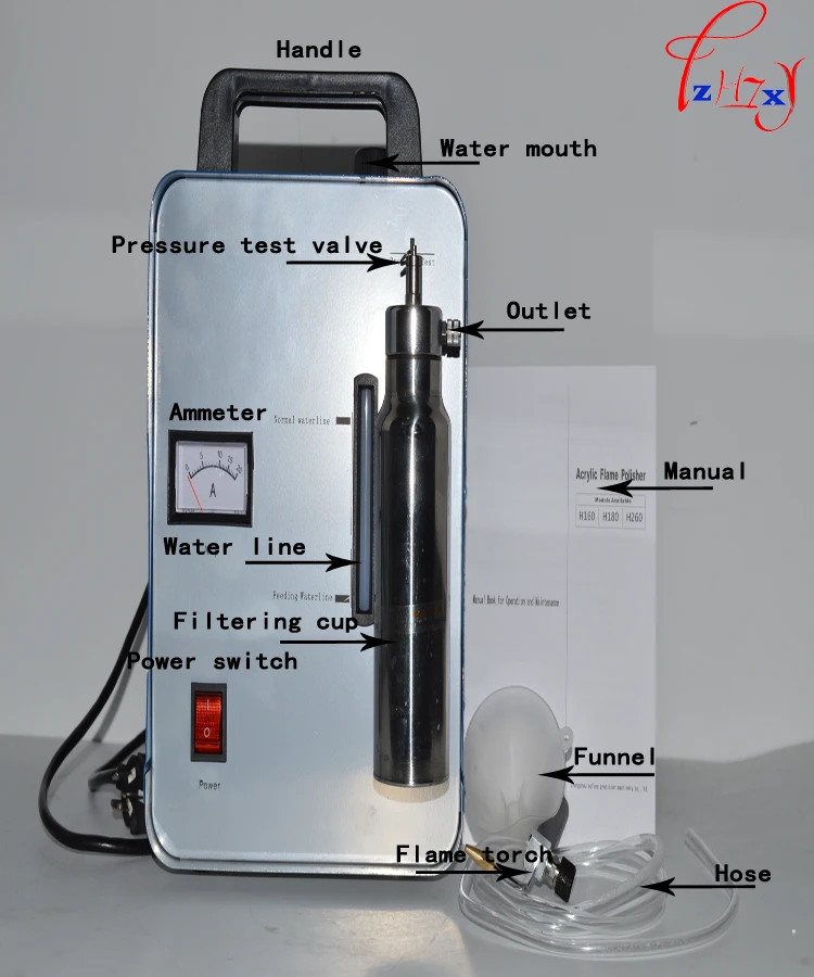H160 High Power 110/220V Acrylic Flame Polish Machine Polishing Machine Word Cry