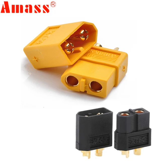 XT60 XT-60 Connector Plug Male Female Bullet Connector Plug For RC Lipo  Battery Yellow connector 1Pair - AliExpress