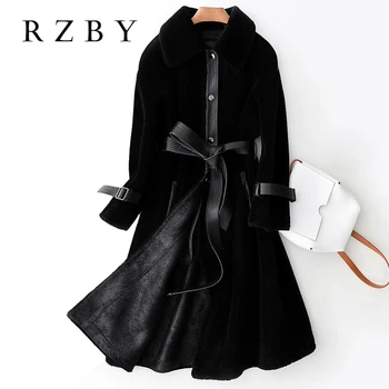 

RZBY 5XL women Coat female mid-length 2020 new fur Thick Warm long winter Faux fur coat women teddy jacket lady outwear