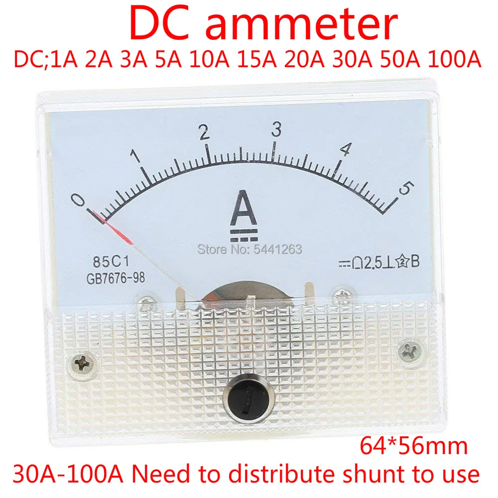 uxcell 85C1-A Analog Current Panel Meter DC 100A Ammeter for Circuit Testing Ampere Tester Gauge 1 PCS
