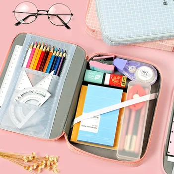 

Big Capacity Storage Pouch Marker Pen Pencil Case Stationery Bag Holder for Middle High School Office Travel Cosmetic bag