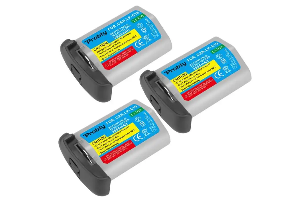 3 Pc Battery PROBTY LP-E19 LP-E19/LP-E4N батарея с ЖК-дисплей двойной слот быстрое зарядное устройство для Canon EOS 1DX/1D X Mark II/1Ds Mark III/1D Mark - Цвет: 3 Pc Battery