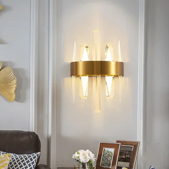 

Fss Modern Crystal Wall Lamp Nordic Luxury Living room TV Background Wall Lamp Bedroom Bedside Lamp Aisle Corridor Lamps
