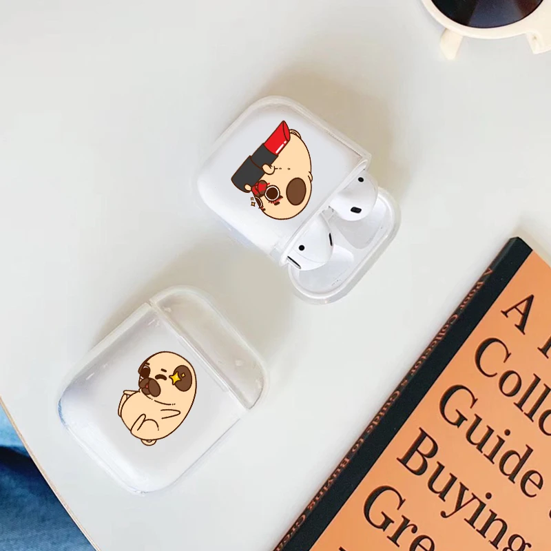 Pets Pug наушники чехол для Apple AirPods 2 Жесткий Чехол беспроводной Bluetooth наушники милые AirPods защитный для AirPod Silm чехол