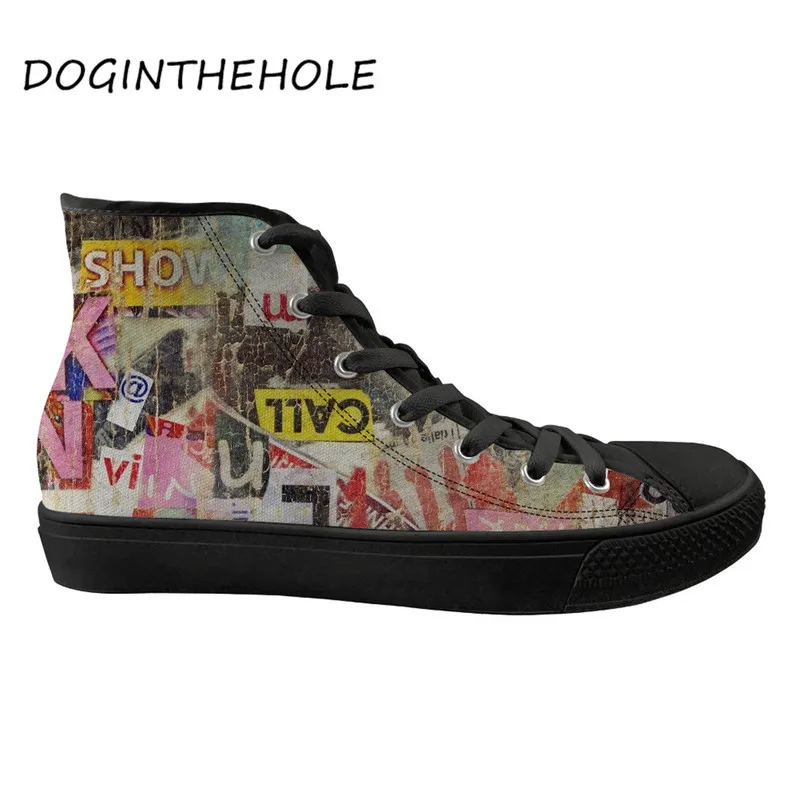 Spring 2020 New Men Canvas Shoes with Street Graffiti Design Students Sneakers High Top Trainers 36-48 Zapatillas Hombre Spring 2020 New Men Canvas Shoes with Street Graffiti Design Students Sneakers High Top Trainers 36-48 Zapatillas Hombre