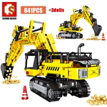  SEMBO City Excavator Engineering Roller Building Blocks Bulldozer Crane Truck Construction Car Bricks Toys For Children 