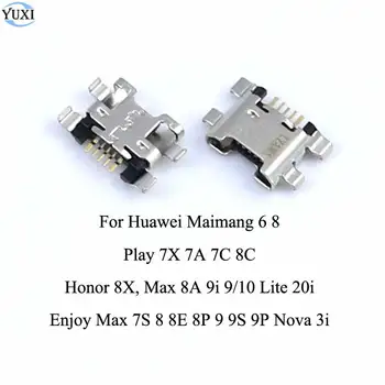 

YuXi 2pcs For Huawei Honor Max 8X 8A 9i 9 10 Lite 20i Play 7X 7A 7C 8C Enjoy 7S 9s Nova 3i Charging Port USB Connector Dock Jack