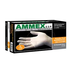 AMMEX AmMex стандартные безпорошковые ямы одноразовые латексные перчатки одноразовые защитные перчатки оптом