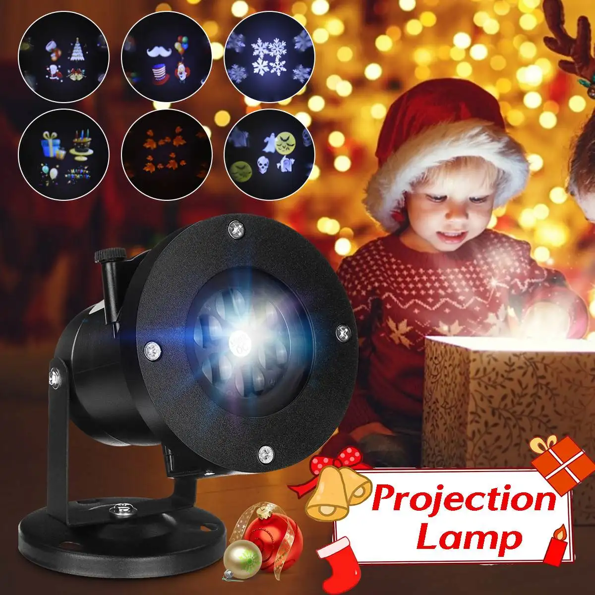 

Smuxi Christmas Halloween Snowflake Projector 15 Patterns Projector Lamp Spotlight Outdoor Waterproof LED Landscape Light