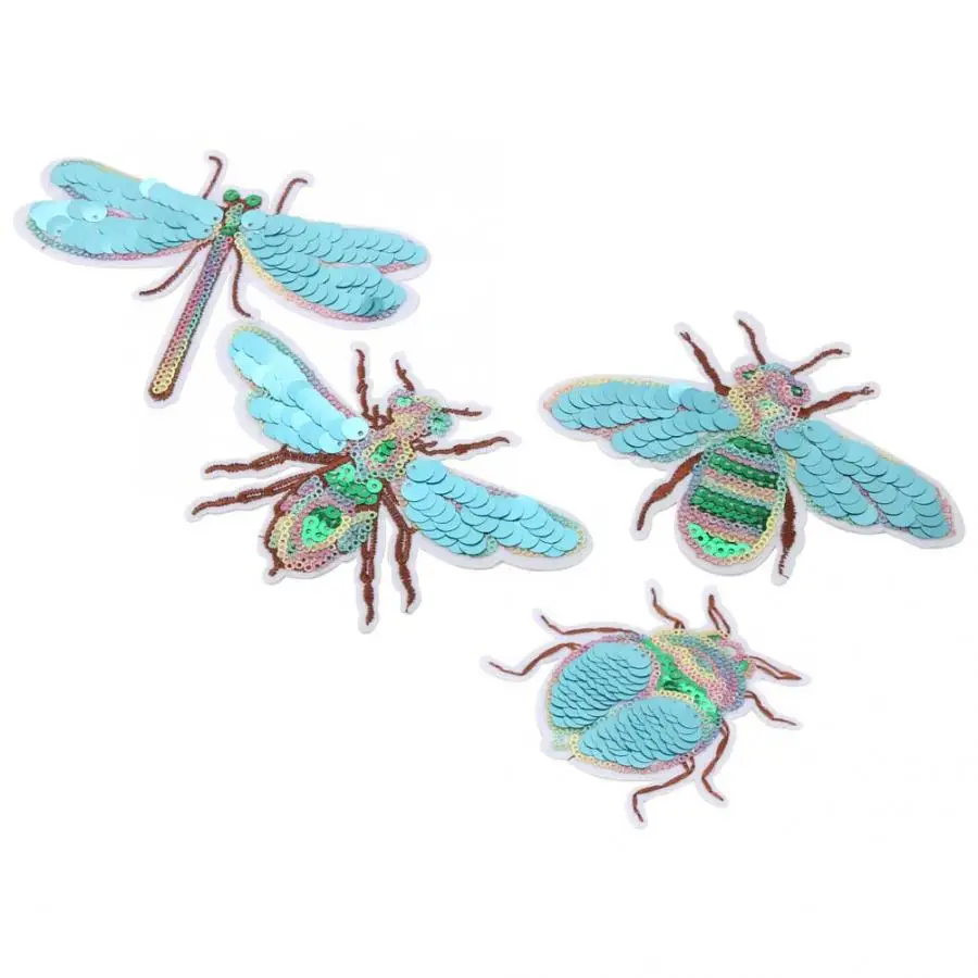 

Patches Stranger Things 4Pcs Cute Insect Embroidery Patches Sewing Decoration Patch DIY Clothes Applique Riverdale