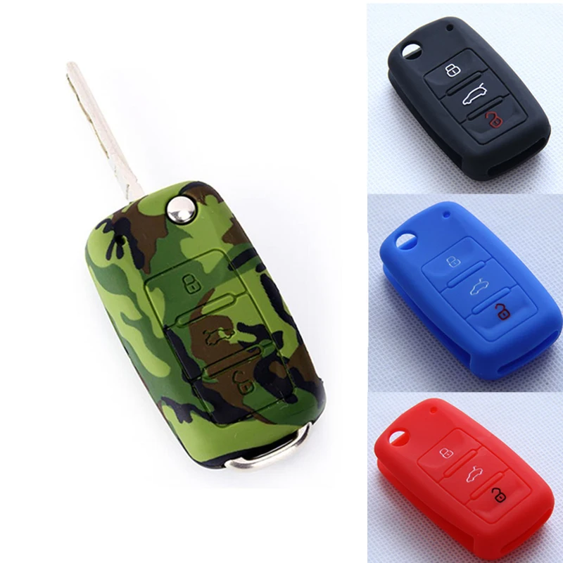 Чехол для автомобильного ключа чехол VW Volkswagen Polo Bora Beetle Tiguan Passat Golf Caddy Jetta Skoda Fabia
