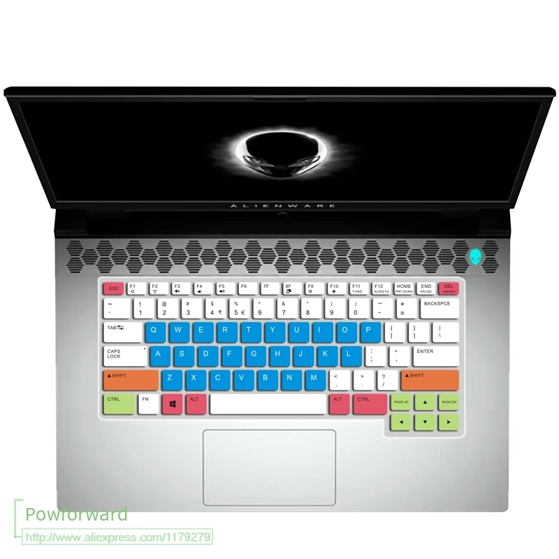M15 R2 candyblue Силиконовый защитный чехол для клавиатуры Dell Alienware M15 R2 OLED 15,6 ''/Dell Alienware M17 R2 17,3'' - Цвет: M15 R2 candyblue